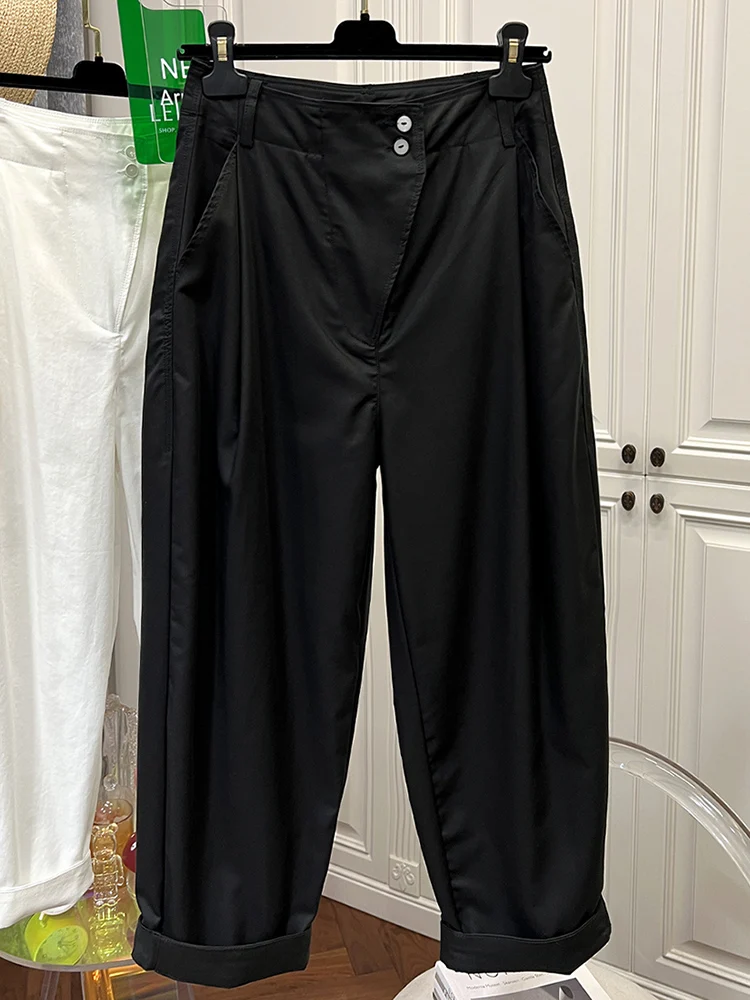 إلي ملابس العمل القطنية هارلان السراويل النسائية فضفاضة كل مباراة تصميم الكاكي والأم السراويل الفنية تخفيف Sle كيت التفاصيل