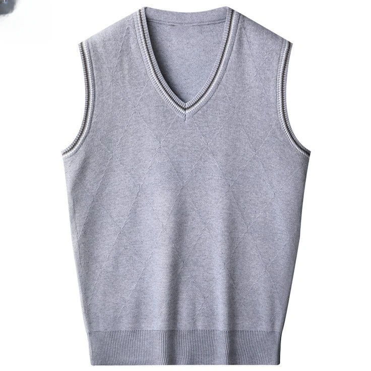 

Sweater Vest Men Simple All-match V-neck Male Tops Basic Cozy Korean Style Leisure Knitted Solid Sleeveless Knitwear A57