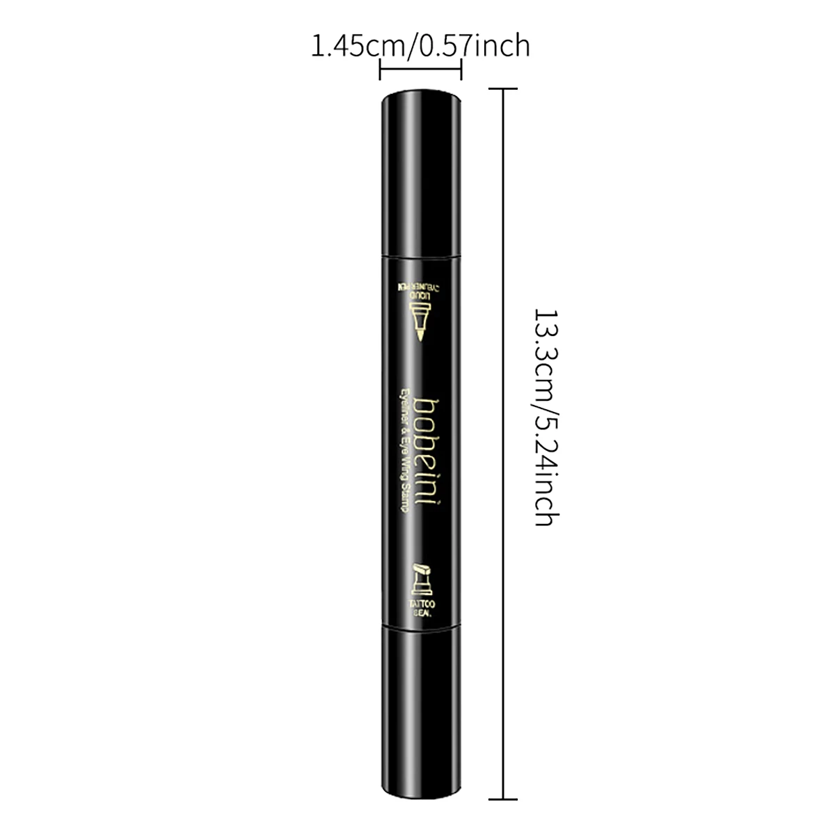 Penna per eyeliner liquido con sigillo grande Matita per eyeliner nera impermeabile ad asciugatura rapida con eyeliner Eyeliner cosmetico a doppia estremità