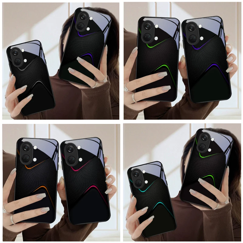 

Dark Night Carbon Pattern For OnePlus Nord CE 2T 2 3 Lite N20 N30 6T 7 7T 8 8T 9 10 Pro 11R 12R 13R Ace 2V 5Pro Glass Phone Case
