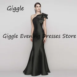 Giggle Satin Mermaid One-shoulder Ruffle Formal Elegant Prom Gown Floor Length luxury Evening Party Dresses for Women 2024