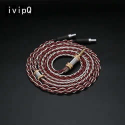 ivipQ-313 IEM Cable 7N OCC Silver Plated and OCC Palladium Plated Mix Headphone Upgrade Cable For HD650 HD800 HIFIMAN ANANDA