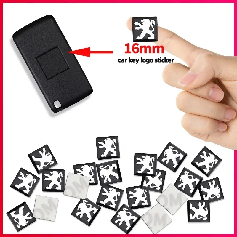 16mm Car Key Emblem Sticker Auto Control Key Logo Decal For Peugeot 206 307 308 3008 207 208 407 508 2008 5008 Car Accessories
