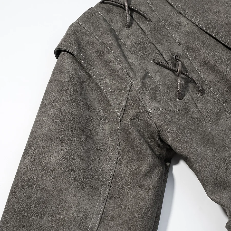 Faionable ey الجلود Jaet المرأة ملابس خارجية الخريف جديد Sle تنوعا تصميم كلاسيكي ألياف البوليستر معطف طويل Sve #4