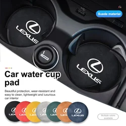 Suede Car Coaster Water Cup Holder Anti-Slip Pad Accessories For Lexus UX250h RX450h CT200h RX400h NX300h RX350 RX300 GX470