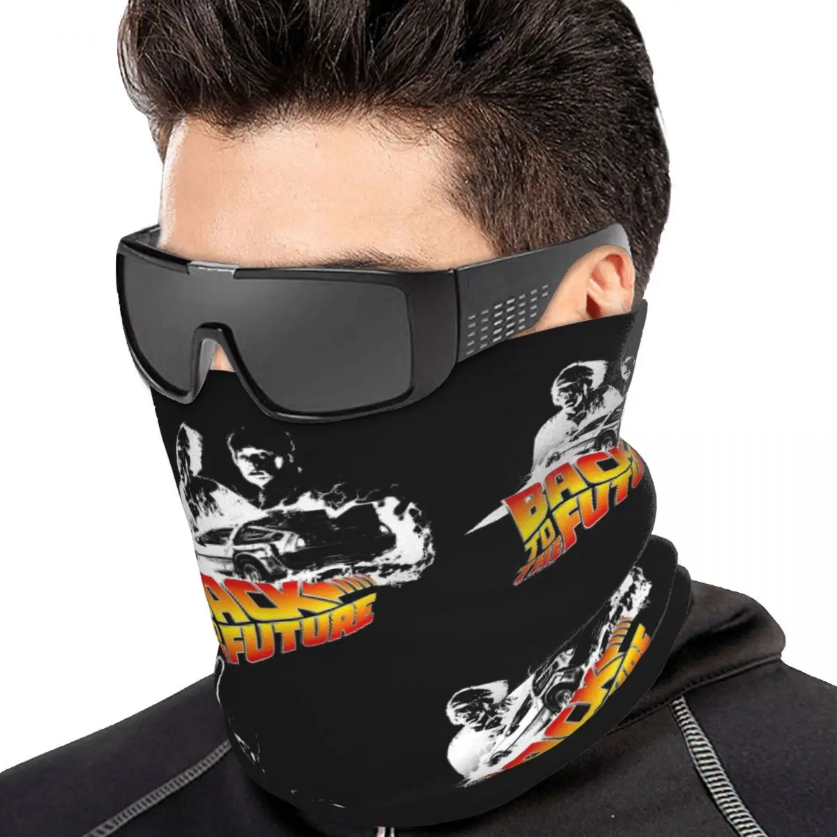 Retro Back To The Future Bandana Neck Cover Printed Wrap Scarf Hiking Fishing Headwear For Men Women Adult All Season