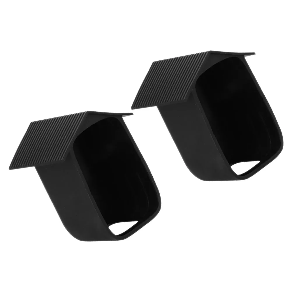 

2pcs Waterproof Security Camera Cover Black Silicone Protector Outdoor Use Weatherproof Rain Shield Anti Scratch