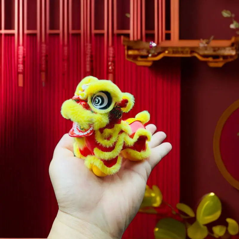 Guochao cute car car lion dance ornament handmade intangible cultural heritage