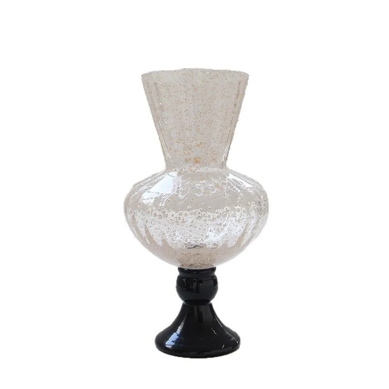 

Medieval French transparent wind lamp vase flower dining table countertop home decorative glass bottle