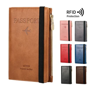Travel Document Bag Passport Protective Case Simple Couple Protective Holder PU Airplane Map Travel Passport Cover