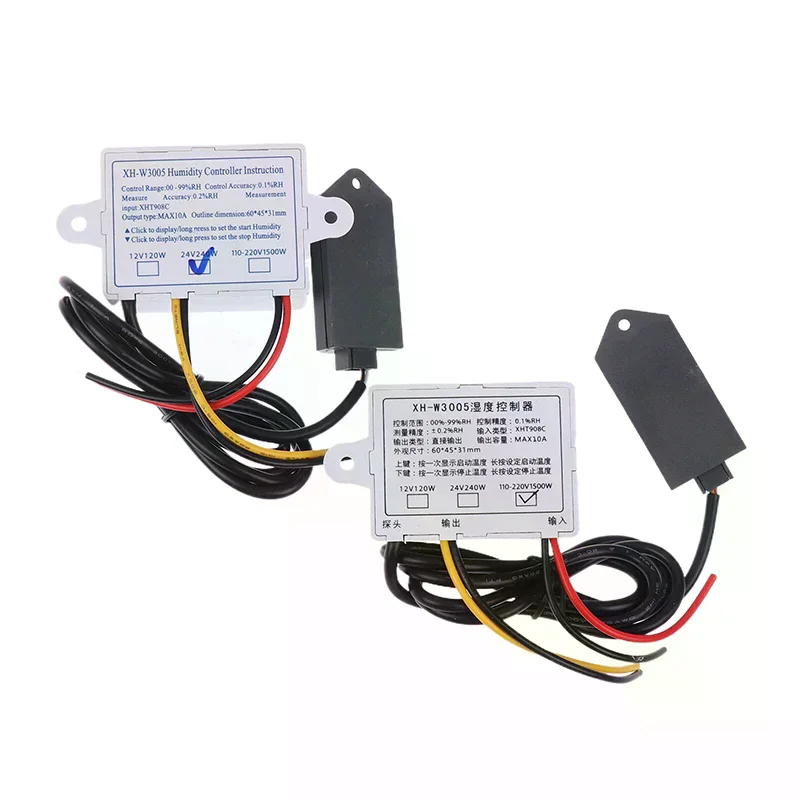 XH-W3005 Digital Humidity Controller 12V 24V 220V Humidistat Hygrometer Humidity Control Switch Regulator + Humidity Sensor