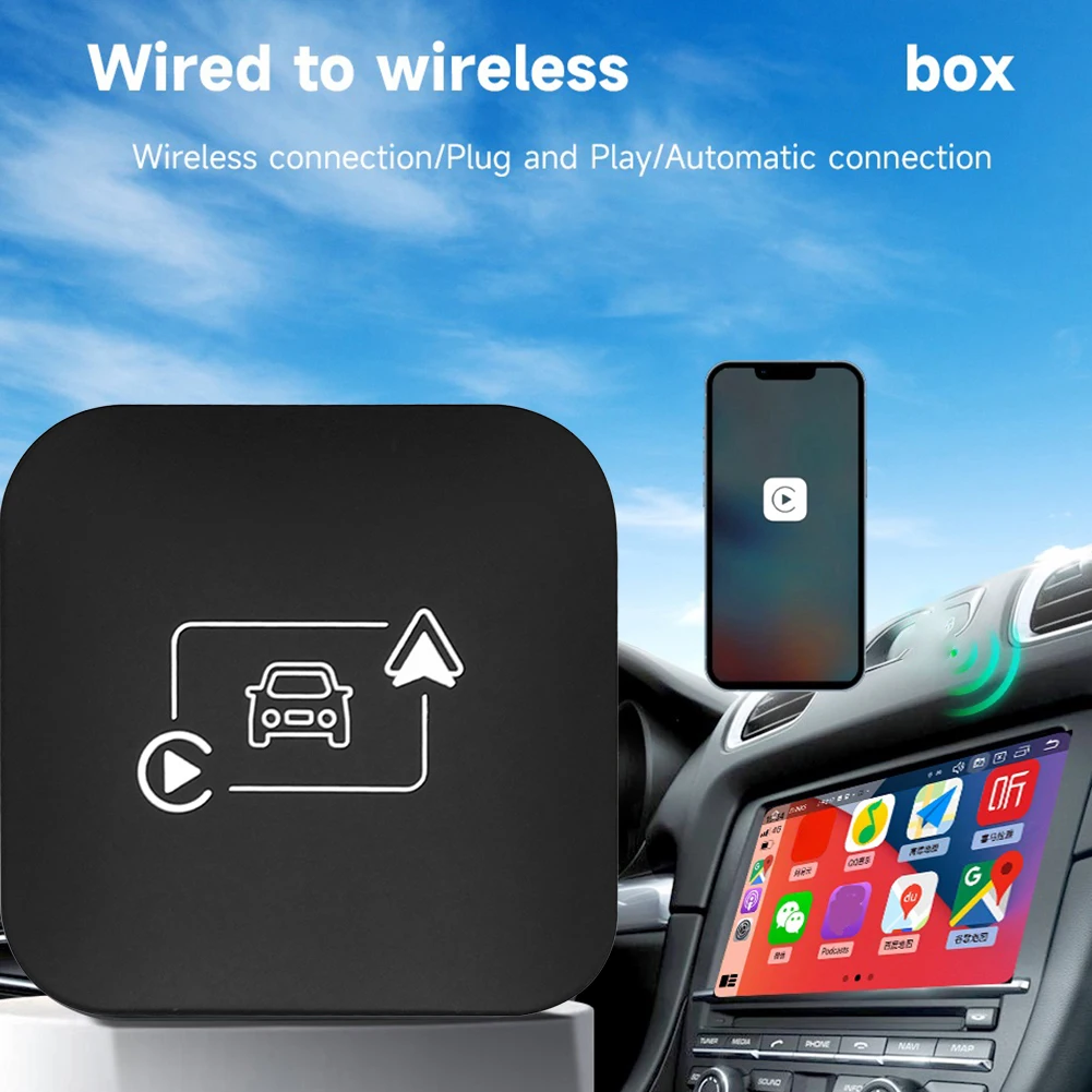 صندوق CarPlay اللاسلكي Android Auto Mini Box Dongle BT WiFi Mini AI Box Auto Connect Android 11+ نظام لسيارات CarPlay Android السلكية