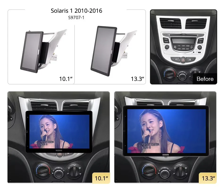 13.3 Inch Ownice 1Din Android 14.0 Car Radio 360 for Hyundai Solaris 1 2010 - 2016 GPS Auto Audio SPDIF Rotatable 4G LTE NO DVD
