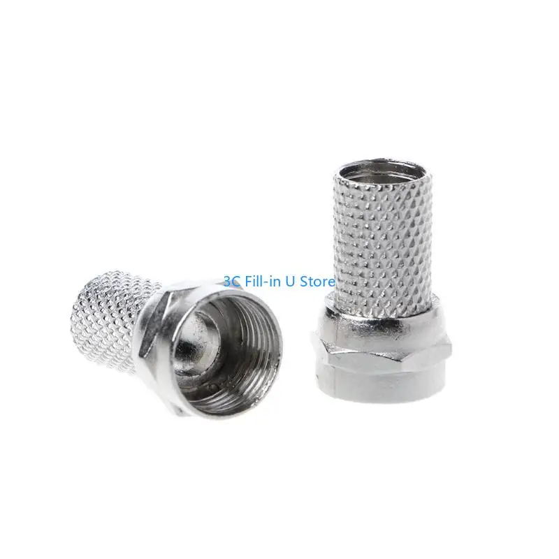 G8TA 10 Pcs 75-5 F Connector Screw On Type For RG6 Satellite Antenna Coax Cable Tw