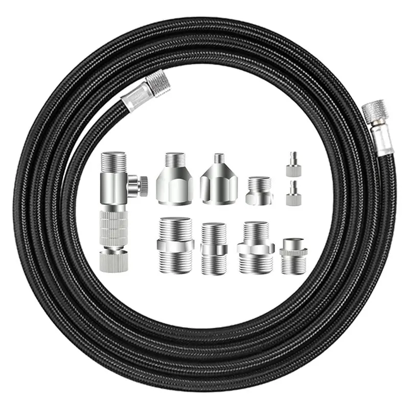 

24-Hour Delivery 10Pcs Airbrush Adapter Set With 1.8M Nylon Braided Hose And Quick Release Disconnect Couplers