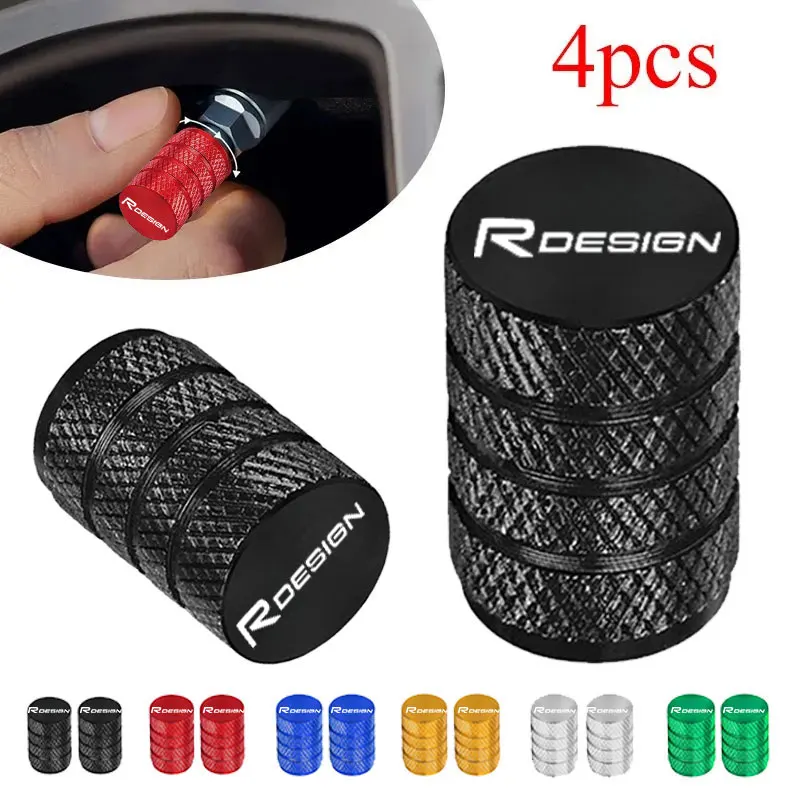 For Volvo Rdesign T6 AWD S40 S60 S90 XC40 XC 60 XC90 V40 V50 V60 4pcs Car Wheel Tire Air Valve Caps Stem Cover Caps Airdust