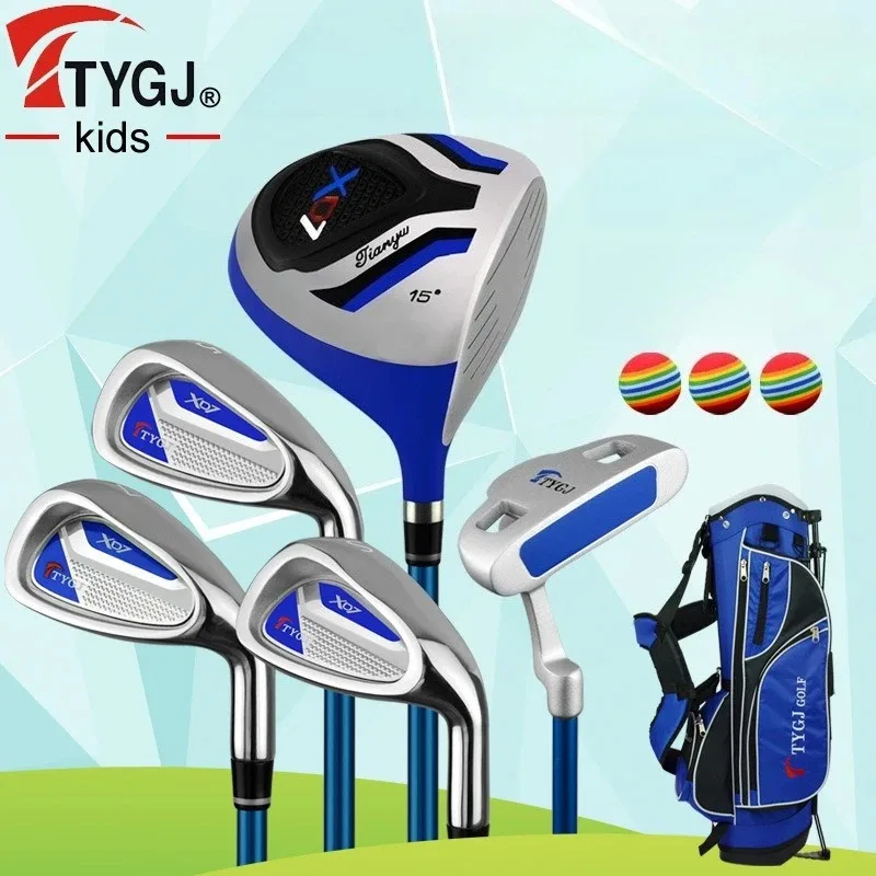 TYGJ Kids Golf Club Set 5‑Pieces Complete Golf Clubs with Bag Golf Balls for Boys Girls Beginner Age 3‑12 Years Old