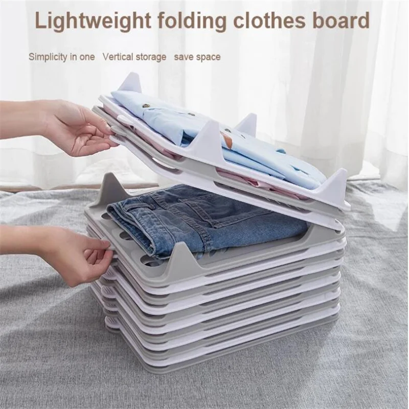 Lazy Folding Clothes Folding Board Storage Holders Organizer T Shirt Folder Board Clothing Dividers Stackable Home Organized
