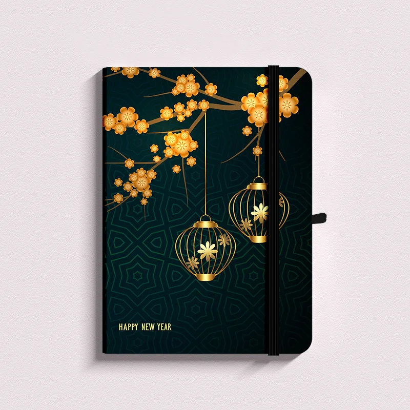 B6 Happy New Year Lined Journal 100gsm Hard Cover Ruled Executive Notebook