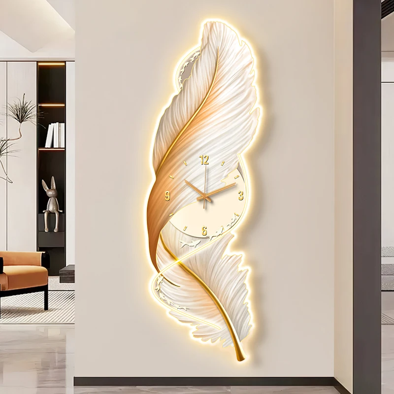 

Long Large Wall Clock Minimalist Designer Creative Digit Art Wall Clock Hands Luminous Fashion Reloj Digital Pared Home Decor