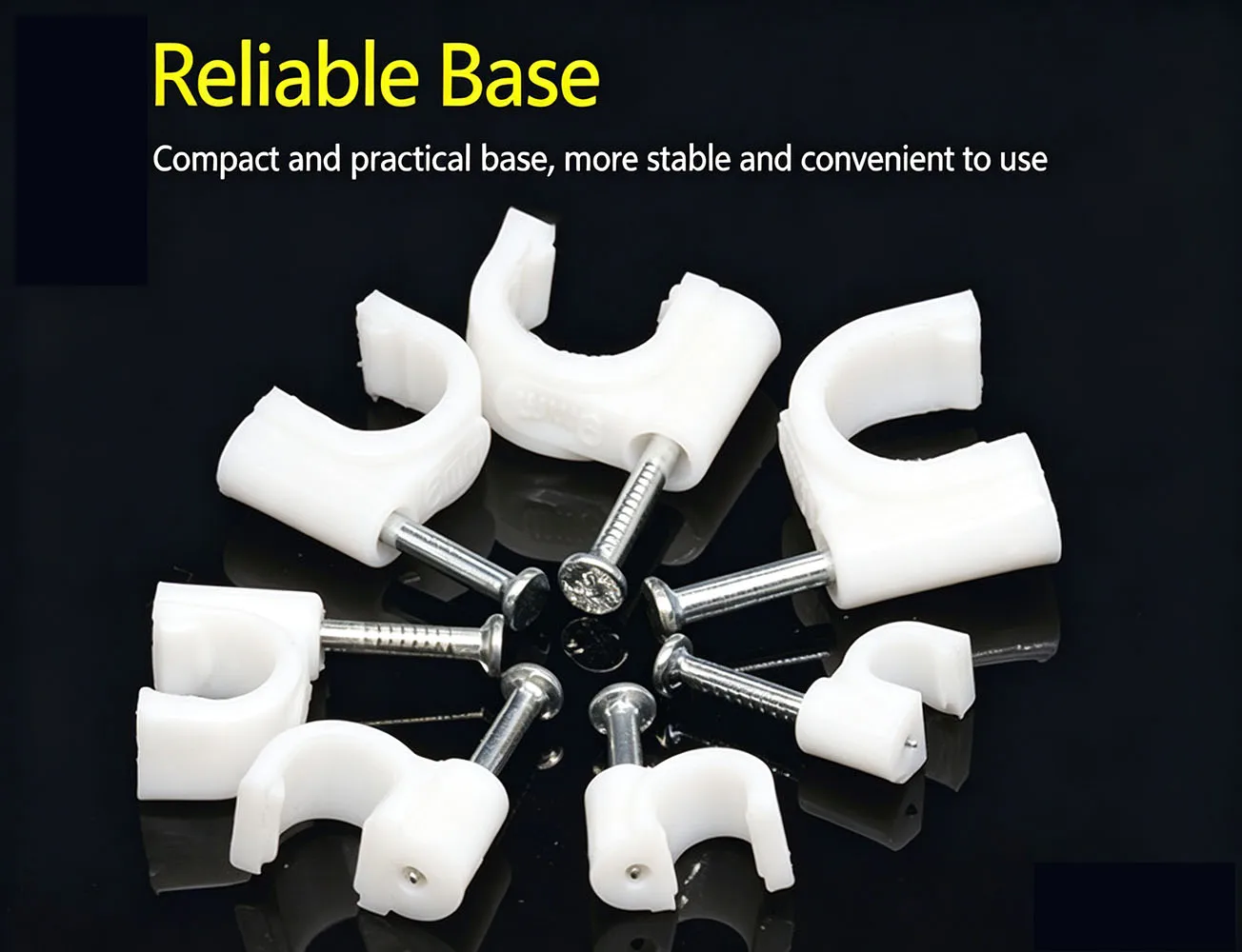 100‑1000Pcs Nail‑in Round Cable Clips 4‑25mm, Wall Wire Holder Network Cable Fixing Clamp Cable Management