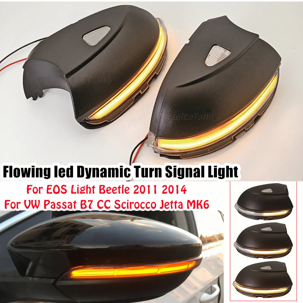 For VW Passat B7 CC Scirocco MK3 Jetta MK6 EOS Beetle R LED Dynamic Turn Signal Blinker Sequential Side Mirror Indicator Light