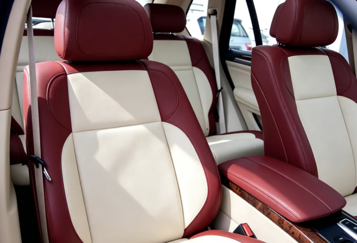 Für BMW X5 E70 2008~2013 5-Sitzer Maßgefertigte Autositzbezüge Luxuriöses Nappaleder 100% Passgenau Innenraumzubehör 360 ° Vollständige Abdeckung – Detail 10