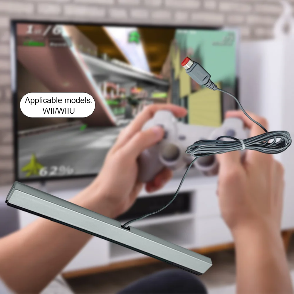 Wired Motion Sensor Receiver with Extension Cord Wired Motion Sensor Bar Wired Remote Sensor Bar for Nintendo Wii Wii U Console