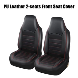 2Pcs Front Car Seat Covers High Quality Breathable PU Leather Seat Protector Suitable For Most Cars Suv Truck Van Auto Interior