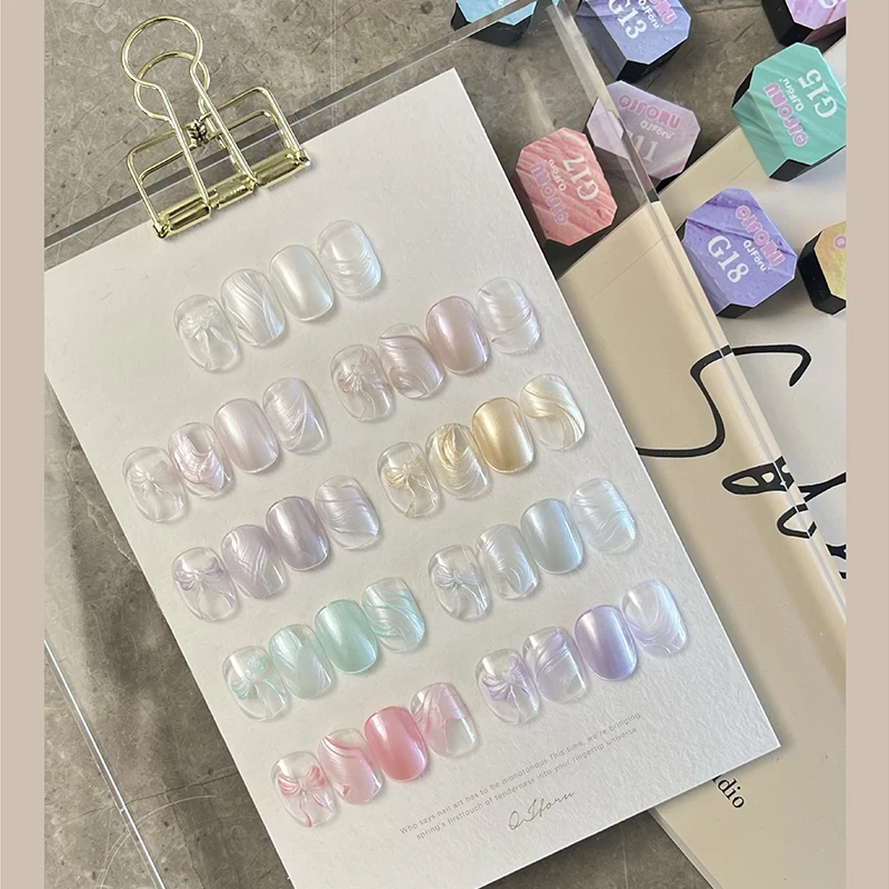 9Color Pearlescent Stain Texture Cream Painting Gel Nail Polish Sculpture UV LED Soak Off Gel Varnish Engraving Gel For Nail Art