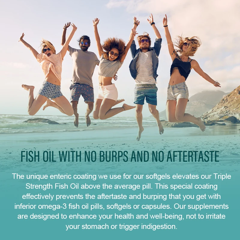 Triple Strength Omega 3 Fish Oil Capsules with EPA & DHA  Fatty Acids for Immune Heart & Cognitive Health Nutritional supplement