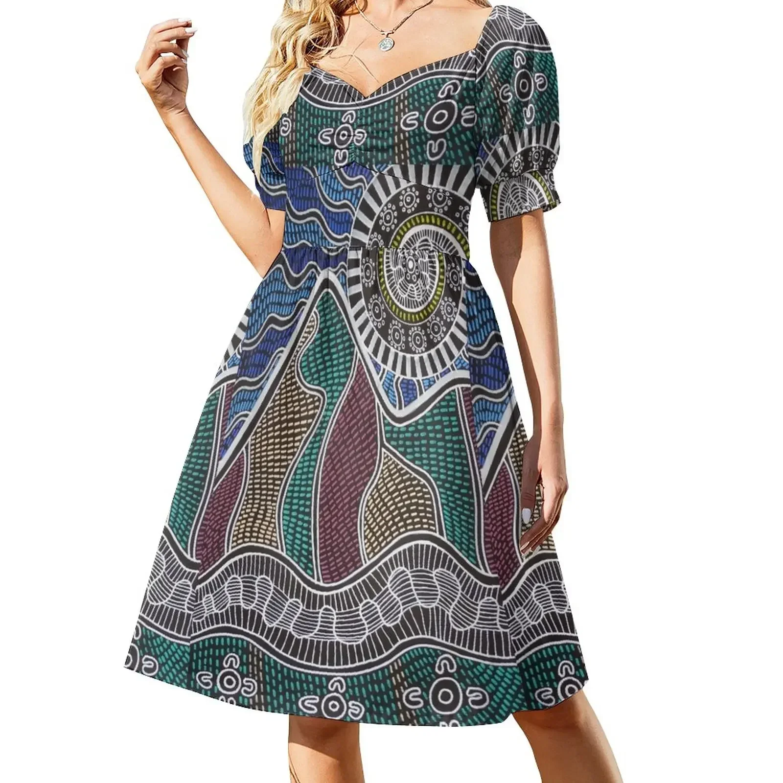 

Ngarigo Nulla Goongie Short-Sleeved Dress luxury evening dress woman for wedding Beachwear Dress