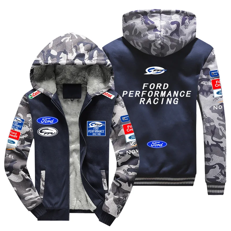 F1 racing suit casual sweatshirt long-sleeved jacket zipper hoodie suitable for Ford Ford team car logo trendy men\'s clothing