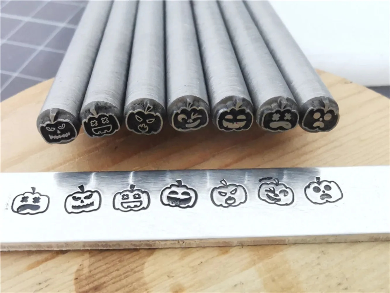 5mm Halloween Pumpkin Design Metal Stamps Jewelry Making Tool Ring Bracelet Craft Punch Steel Punching Stamper Leather Silver