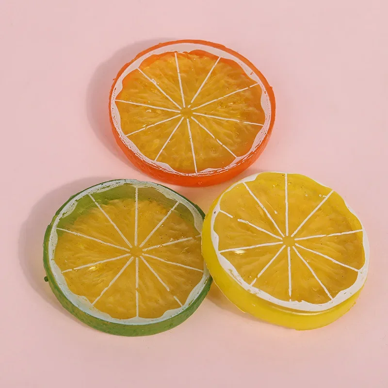 5PCS Mini Artificial Fruit Simulation Lemon Orange Slices Resin Fake Artificial Fruit Model Party Kitchen Wedding Decoration