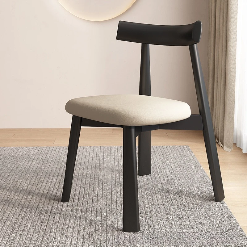 

Modern minimalist solid wood dining chairs, Nordic style chairs, household dining room hotel chairs, upholstered back chairs