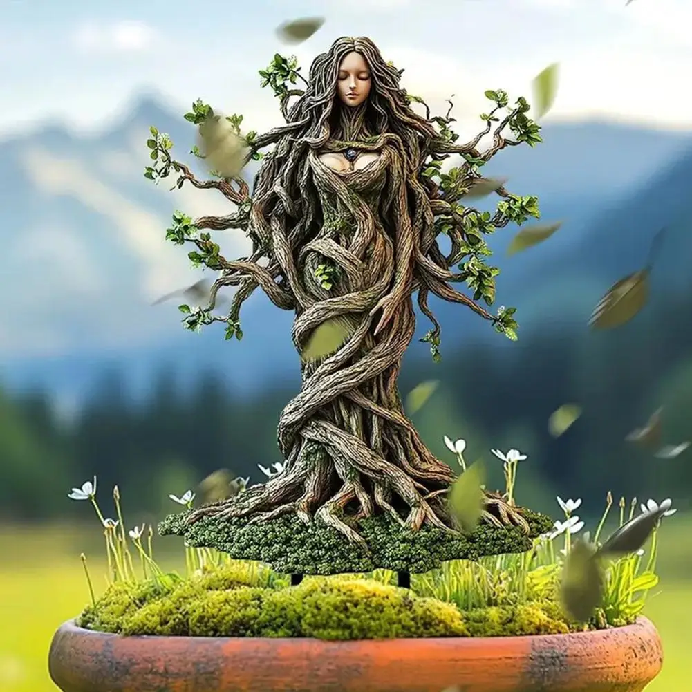 2D Charming Acrylic Fairy Pottery Decoration Waterproof Wear-resistant Enchanting Forest Garden Pile Unique Home Garden Ornament