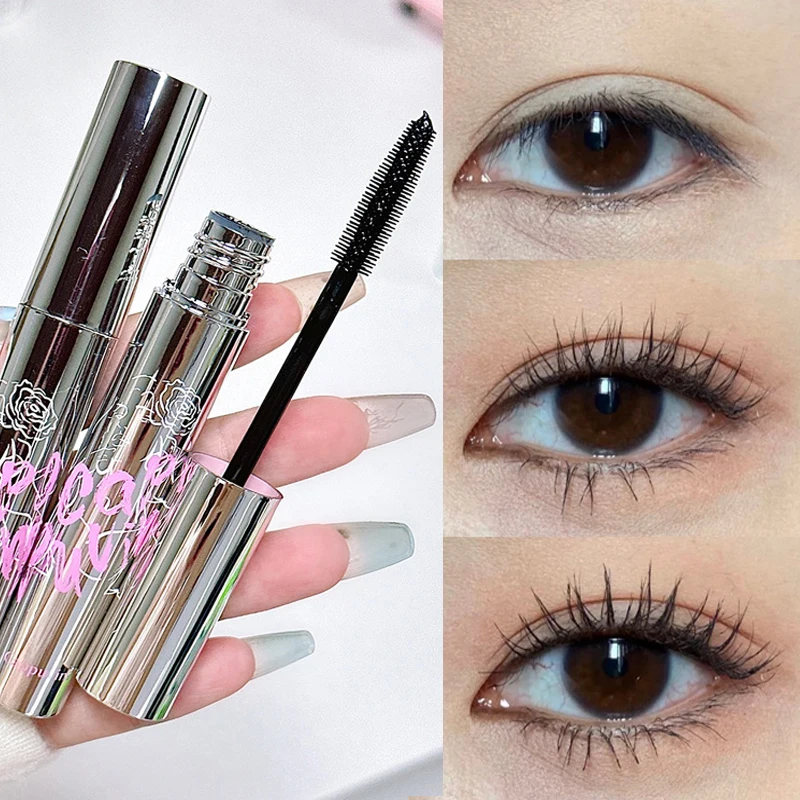 5d Seiden faser Mascara Curl dicke Verlängerung Wimpern Mascara wasserdicht schwarz braun natürliche Curling feine Pinsel Mascara Make-up