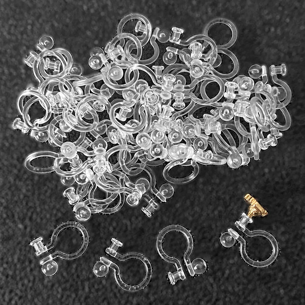 

20pcs/Lot Plastic Ear Clip Converter DIY Handmade Clip on Earring Converters Turn Any Studs Into A Clip-On Earring Findings JF78