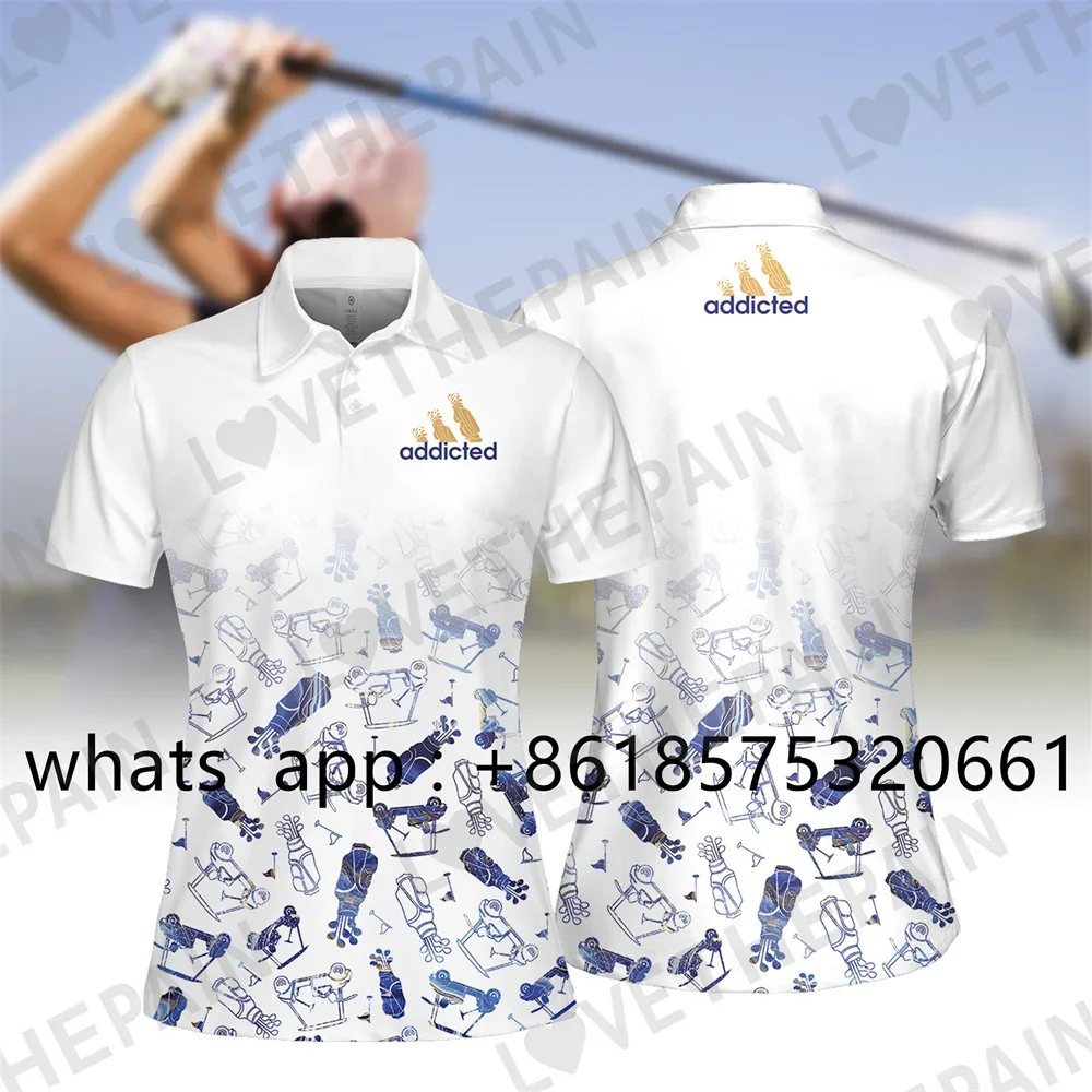 Woman Golf T-shirt Polo Short Sleeved Sports Leisure High Quality Floral Print Outdoor Fitness Sports Clothing Breathable Shirt