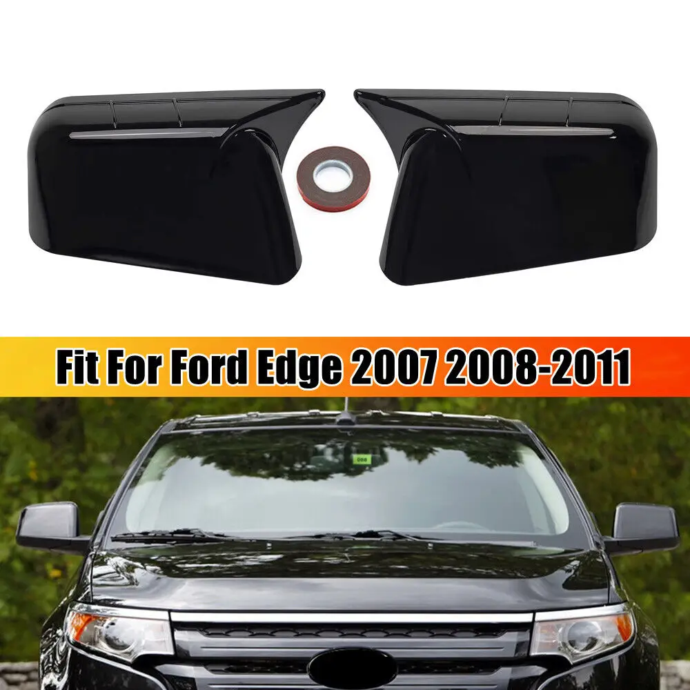 For Ford Edge 2007-2011 Car Sticker Rearview Side Mirror Cover Wing Cap Exterior Door Rear View Case Trim Carbon Fiber Look ABS