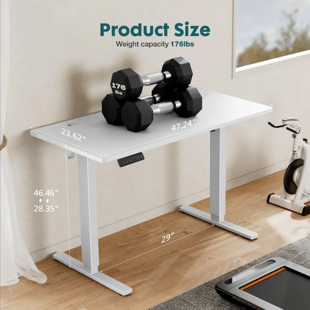 Electric Standing Desk with Memory Preset, Ergonomic Height Adjustable Table with T-Shaped Metal Bracket Modern Computer