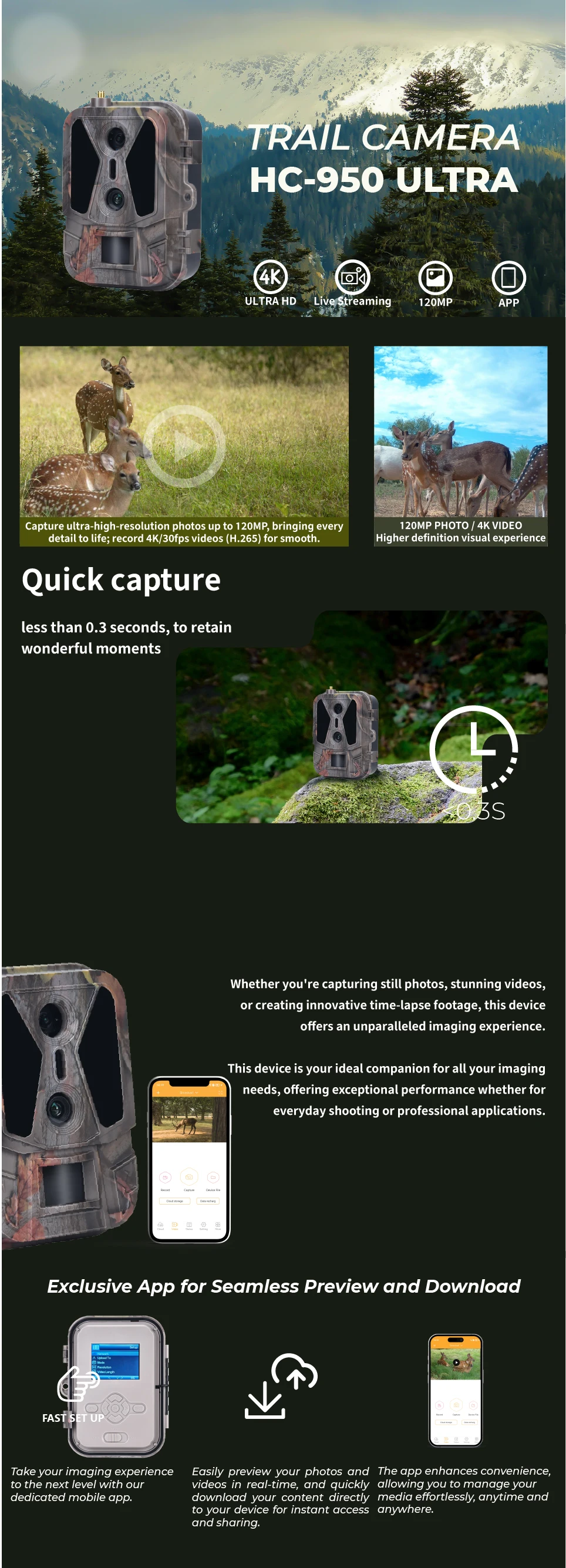 2 Stück Lithium-Akku SuntekCam HC950PRO-LI Wildkamera 120MP 4K Jagdkamera Nachtsicht Fotofallen Kabellos – Detail 2