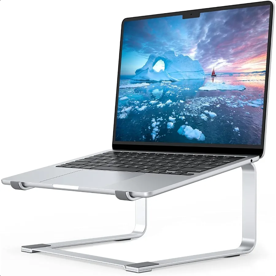 

Laptop Stand for Desk Metal Computer Riser Heavy Stable PC Holder Ergonomic Laptops Elevator for 12 to 17.3 Inches Notebook Com