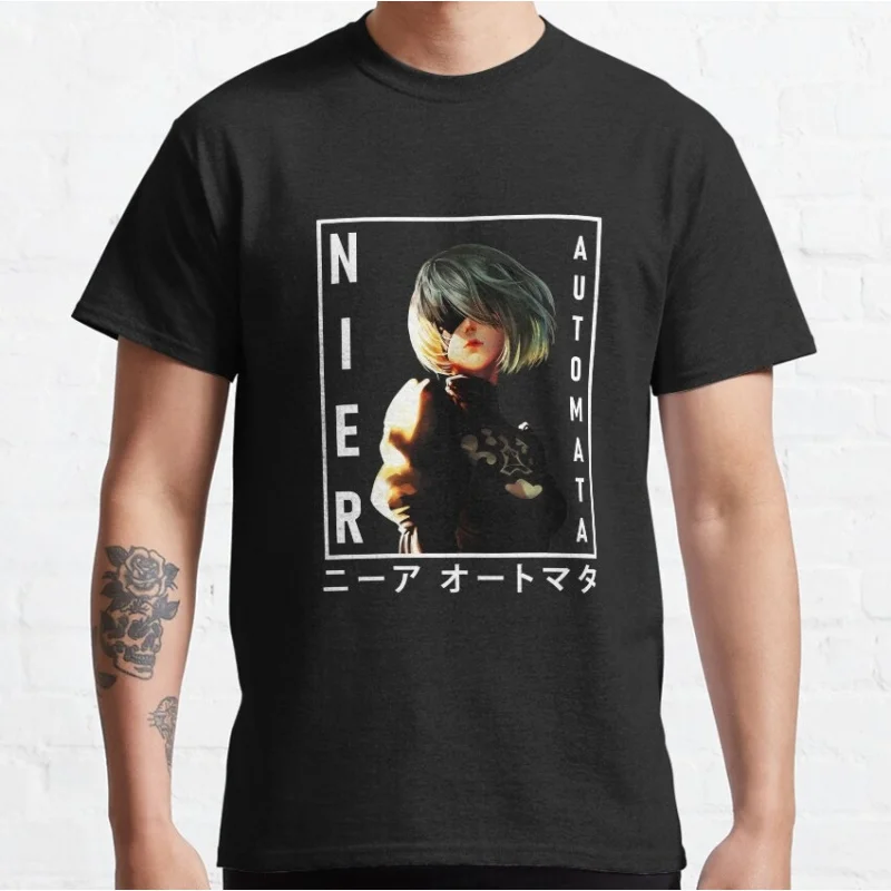 

Nier Automata 2B YoRHa Anime Gift t shirt Kawaii Waifu graphic tee 0614 Cyber Punk Y2K Clothes 100% cotton Large size Tops S-6XL