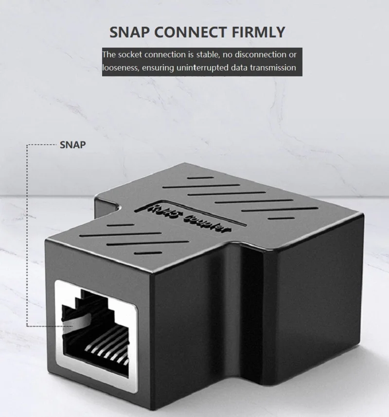 2Pcs 1 To 2 Way LAN RJ45 Extender Splitter Ethernet Adapter For Internet Cable Connection 1 Input 2 Output High Quality