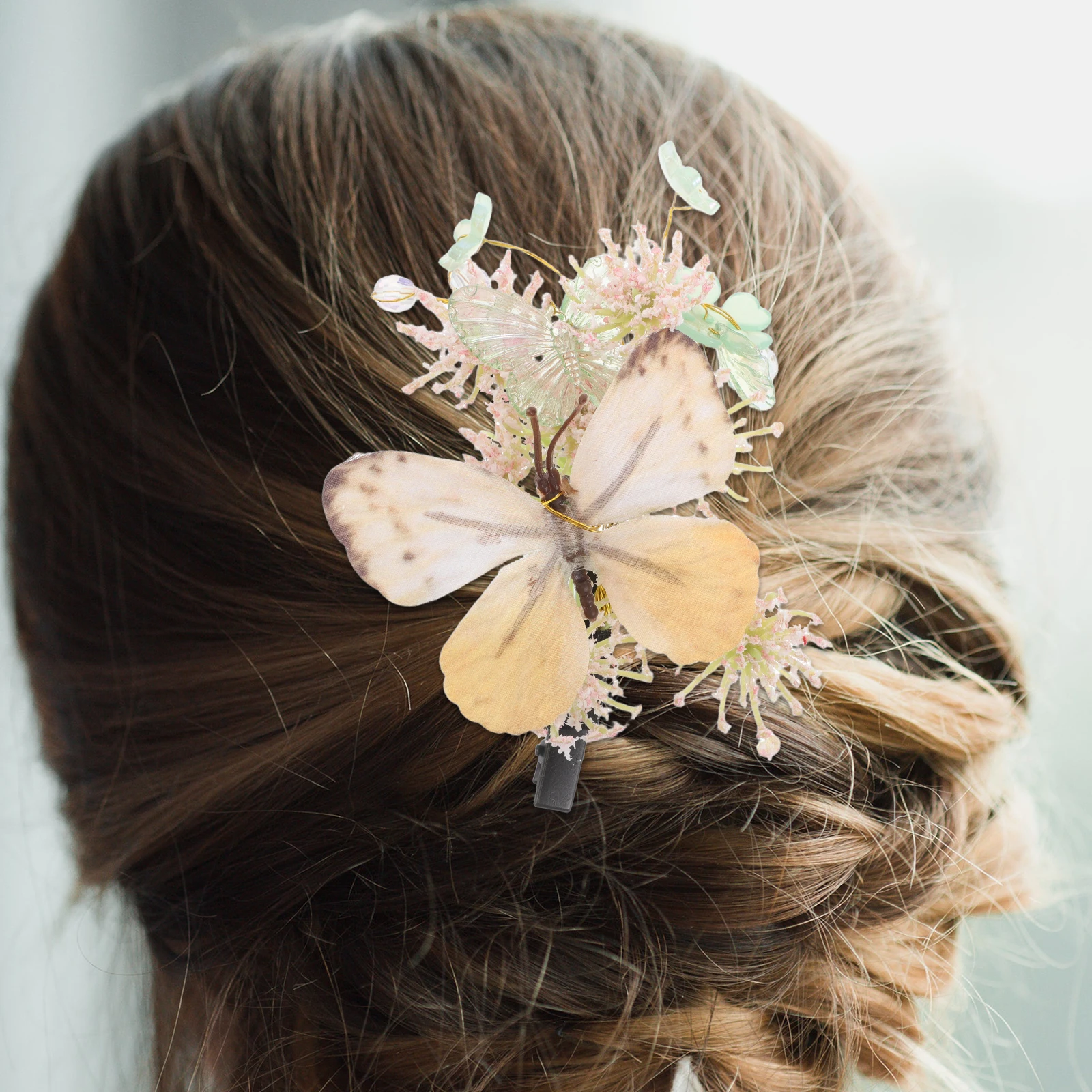 

Side Clip Decorative Hair Clips Bride Bridal Accessories Plastic Butterfly Flower