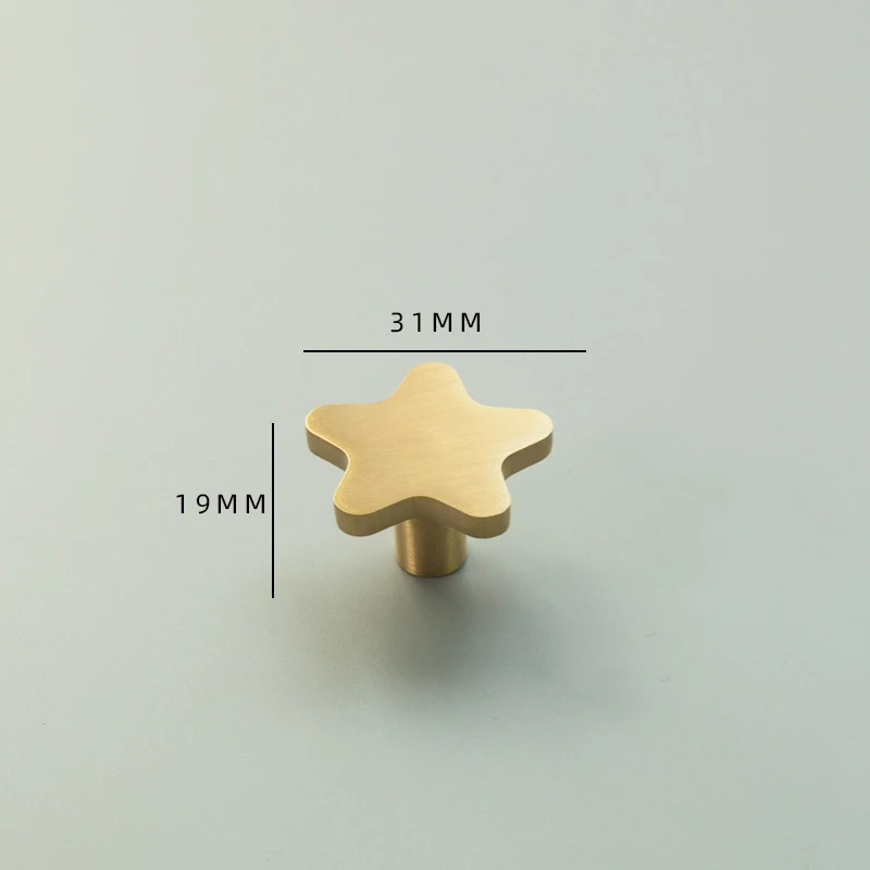 4PCS Solid Brass Star Cartoon Design Furniture Pulls Handle Drawer Knobs Children Room Cupboard Wardrobe TV Wine Cabinet Pulls