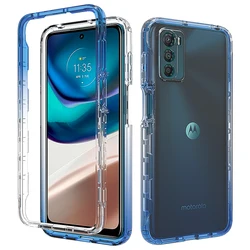 Candy Color Transparent Case for Motorola Moto G42 4G Funda Shockproof Protection Hybrid Shell 2IN1 Dual Layer Back Phone Cover