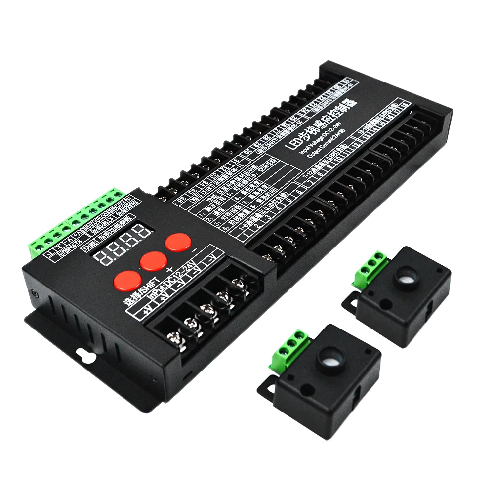 36-Step Smart Stair Body Induction Controller Dc12-24V 2A*36CH Strip Horse Running Water Gradually Lights Up Stair Controller